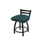 Holland Bar Stool Co 18" Low Back Swivel Vanity Stool, Black Wrinkle, Graph Tidal Seat 41118BW022 - alternate 1